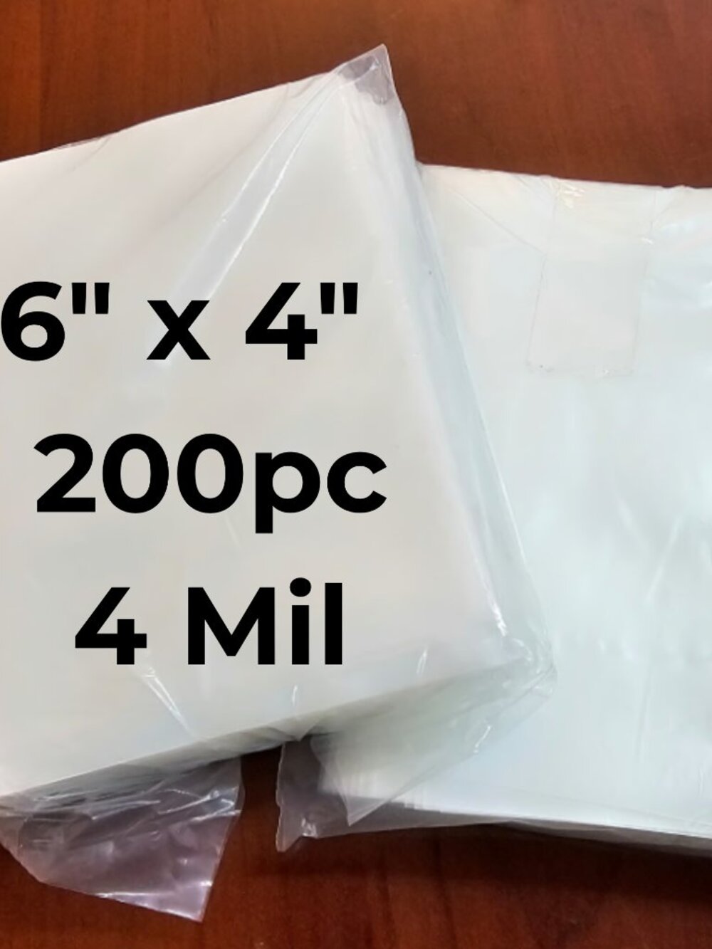 200pc 4 Mil 6x4 Clear Poly Bags Antistatic Flat Polybags Flat